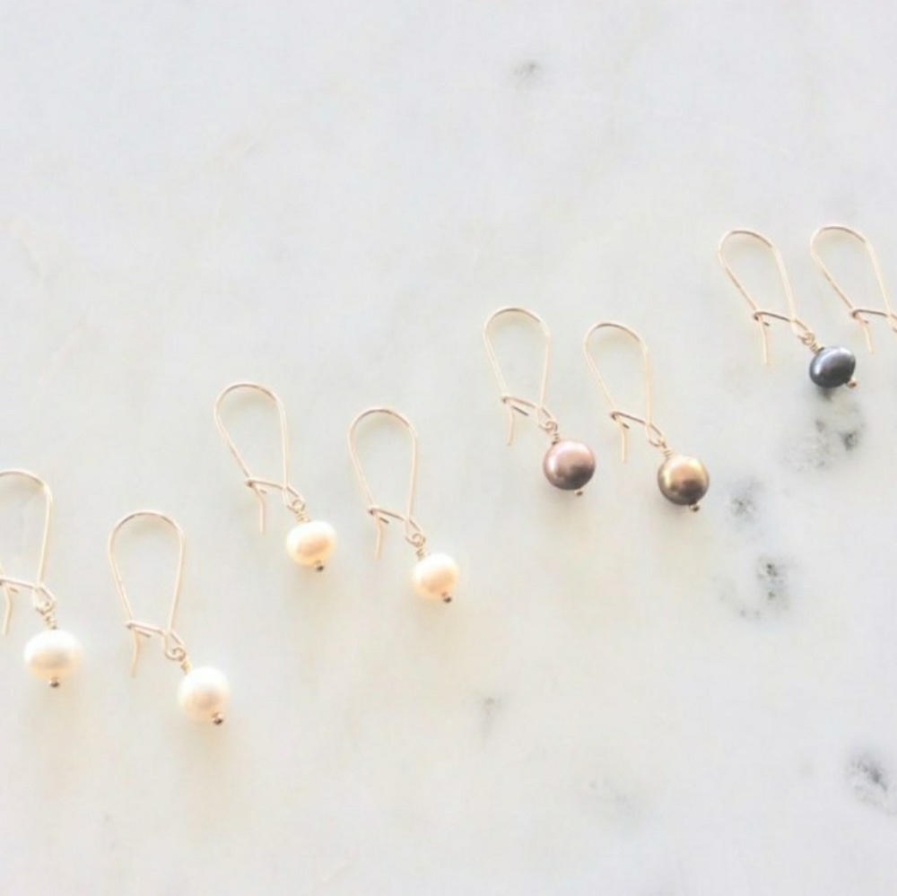14k gold-filled freshwater modern pearl earrings